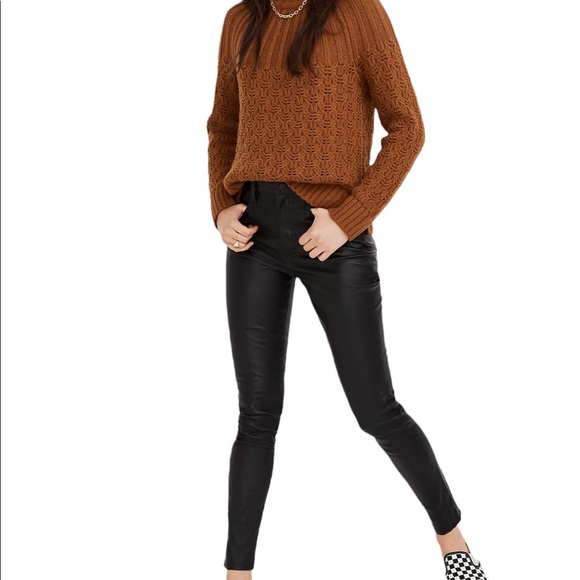 COPY - CACHÉ HIGHRISE VEGAN LEATHER SKINNY JEANS PANTS SZ 0 Black - Picture 10 of 11